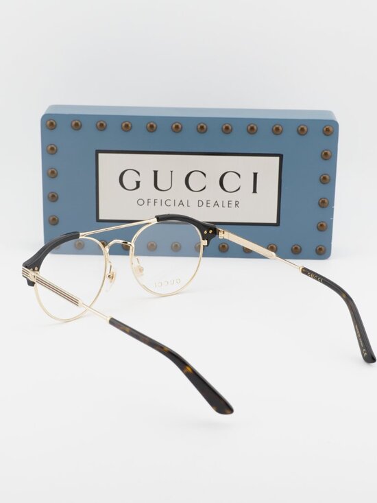 Gucci GG0289O 001 Square Eyeglasses - Black/Gold 51mm main image 4